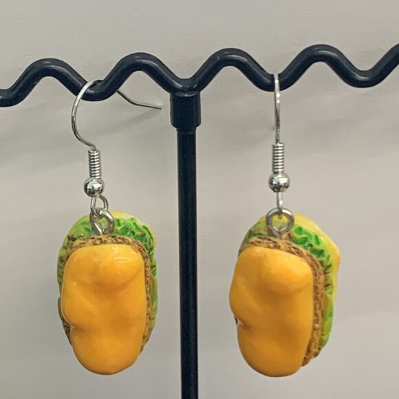 Sub Sandwich Earrings, Funny Food Earrings, Silly Earrings, Sandwich Earring - Picture 2 of 5